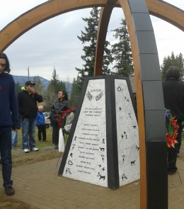 SIMPCW cenotaph,first nation's war veterans,chu chua,barriere,bc,www.classicshuswapmonuments